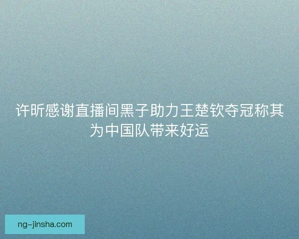 许昕感谢直播间黑子助力王楚钦夺冠称其为中国队带来好运